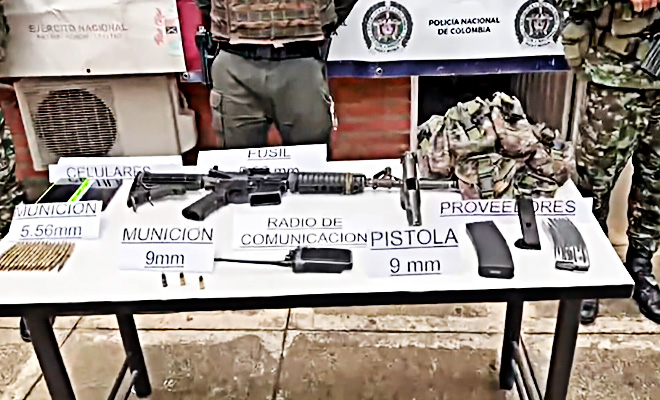 Incautado un material de guerra en Toribio Cauca