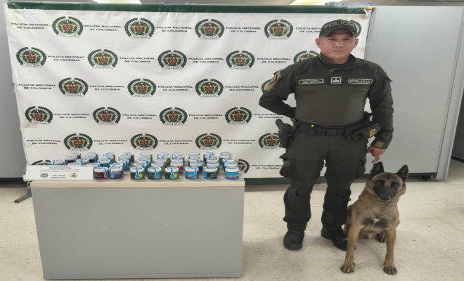 un polic&iacute;a, un Canino y elementos incautados