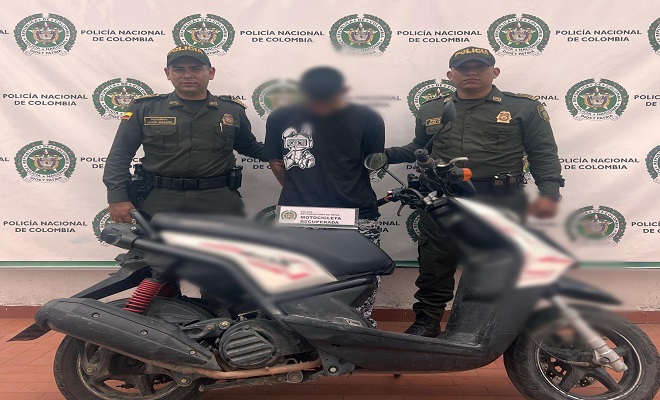 La Policía Nacional captura en flagrancia a “Brandon” por el delito de receptación.