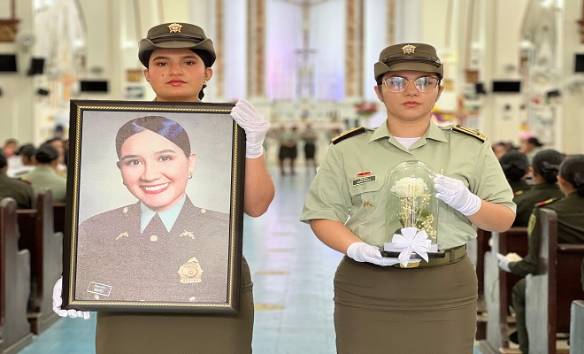 La familia policial se despide con honor y gratitud de la patrullera María Alejandra Vieda Almario