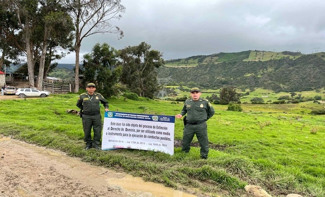 La Policía Nacional realizó extinción de dominio a tres predios en Cundinamarca y Bogotá avaluados en más $4.350 millones