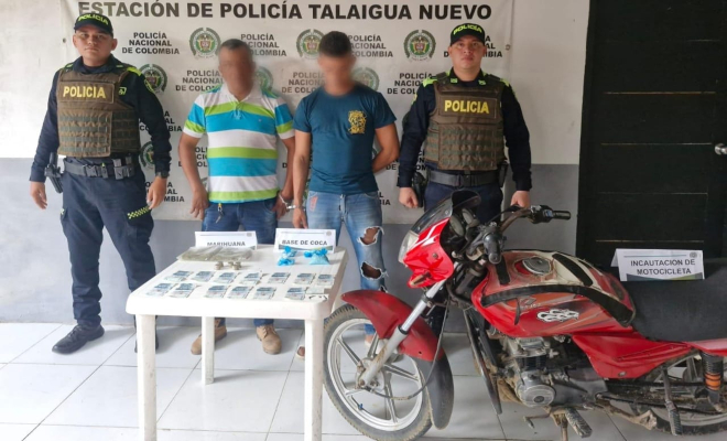 Bajo la fachada de domiciliarios, capturan a dos sujetos repartiendo marihuana y base de coca previamente comprada