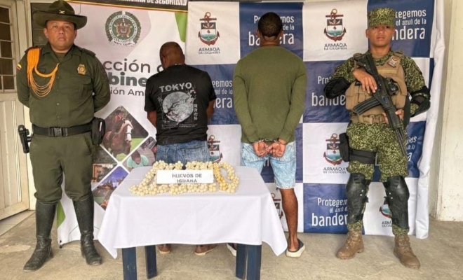 Dos polic&iacute;as, un funcionario de la armada y dos capturados