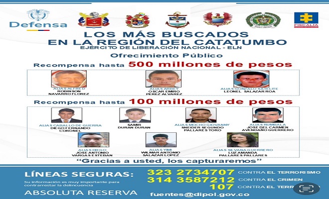 Cartel de los más buscados
