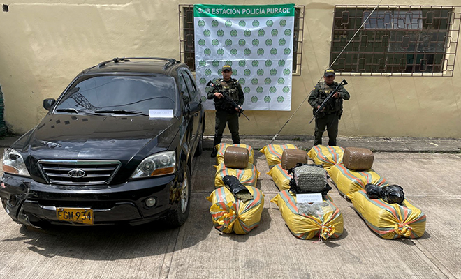 300 kilos de marihuana ubicada en Puracé