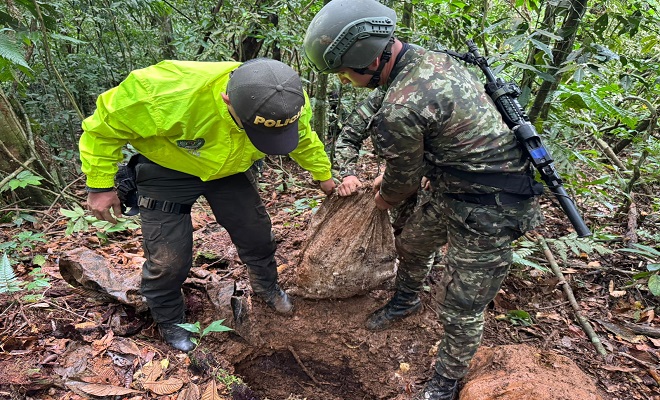 Material de guerra ubicado en zona rural de El Castillo