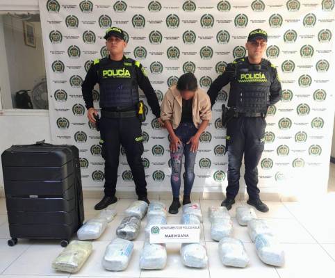 Mujer fue capturada con 18 kilos de marihuana en la terminal de transporte de La Plata