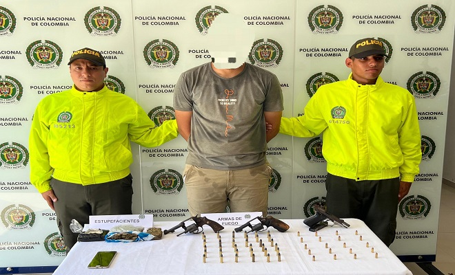 Cayo alias “Chaco” con tres armas de fuego en Barrancabermeja
