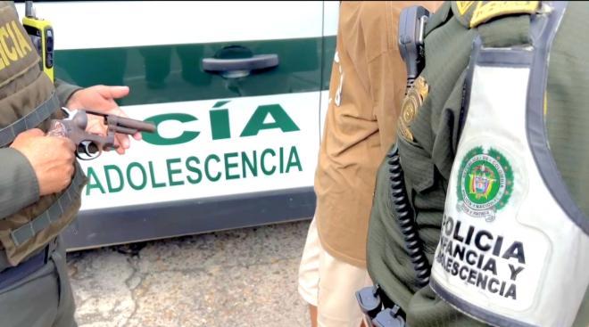 Menor de edad es aprehendido con un revólver calibre 38 en Barrancabermeja