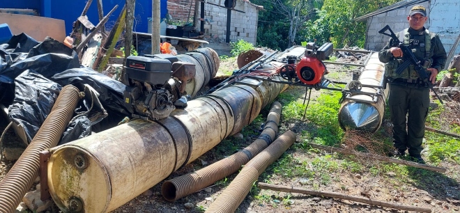 Destruidos elementos avaluados en más de 133 millones de pesos utilizados para la minería ilegal