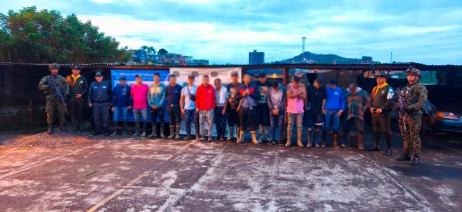 15 personas capturadas y 8 minas ilegales intervenidas