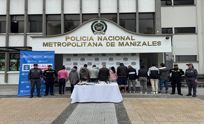 Once persona capturadas en Manizales por trafico de drogas 