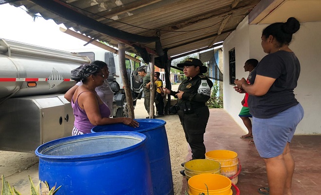 Más de 20 familias fueron beneficiadas con la llegada del carrotanque. 