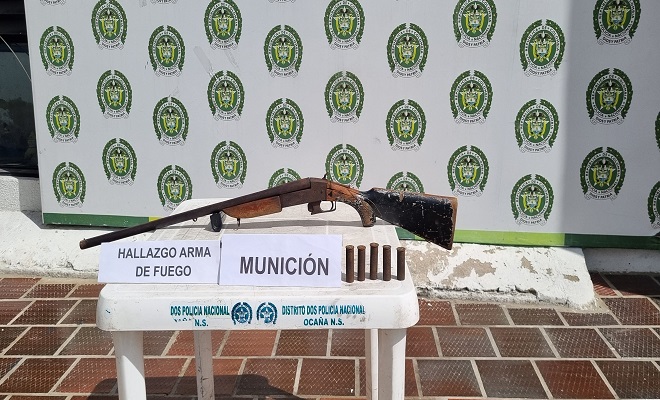  En el barrio Simón Bolívar se halló una escopeta de fabricación artesanal calibre 16 mm.