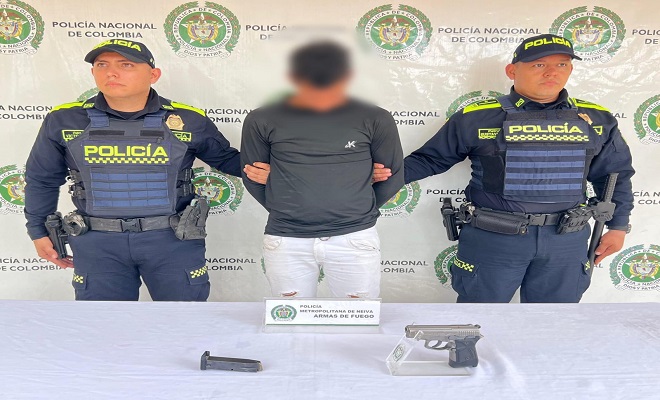 Detenido en flagrancia por porte ilegal de arma de fuego en operativo policial