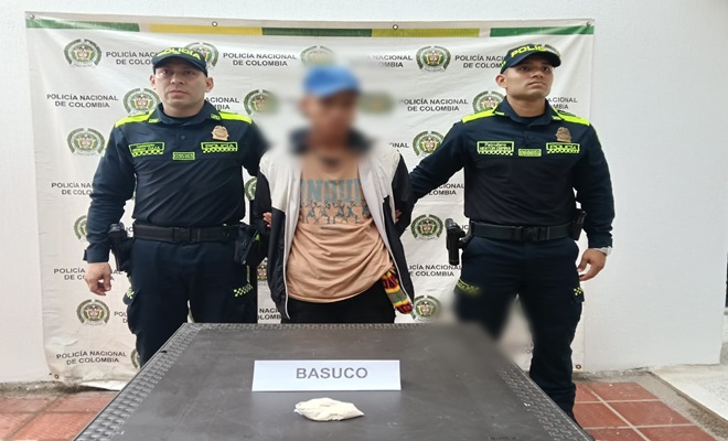 En operativo del Plan Cazador, la Policía Metropolitana de Neiva incautó 29 gramos de bazuco en el barrio Eduardo Santos.