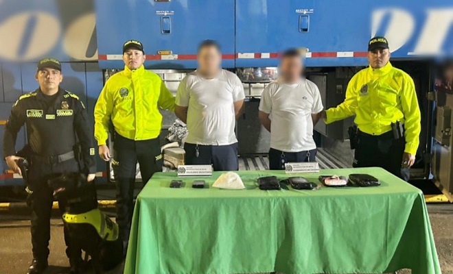 Policía Nacional, logra incautar clorhidrato de cocaína en un vehículo de servicio público