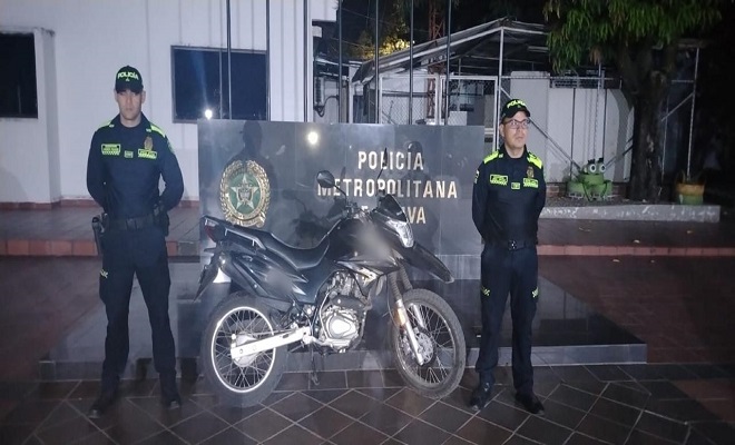 La Policía Nacional recupera una motocicleta en Neiva