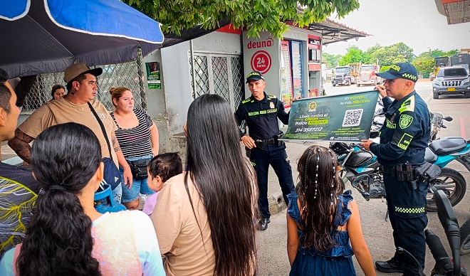 Socialización a la comunidad de la línea contra el crimen