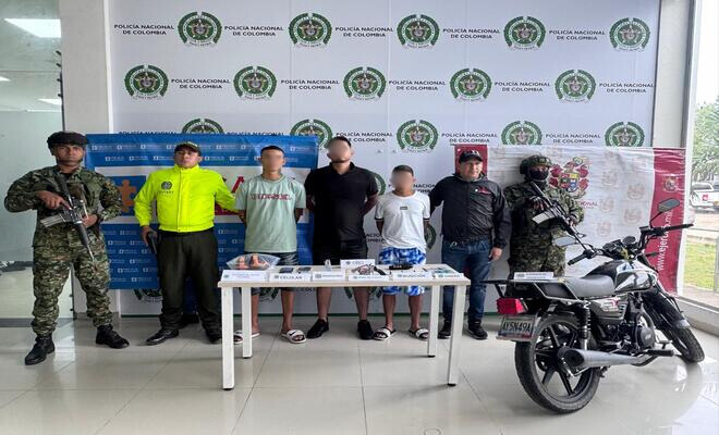 Operativo de la seccional de investigaci&oacute;n criminal con tres capturados y elementos incautados.