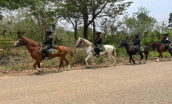 a lomo de caballo la policía garantiza seguridad