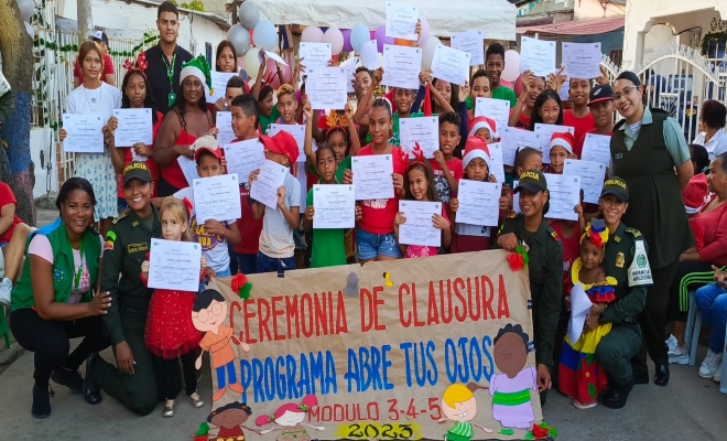 Policía Metropolitana de Cartagena, realiza exitoso cierre del programa "Abre tus Ojos"