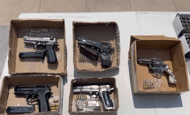 Cinco armas de fuego incautadas en procedimiento policial