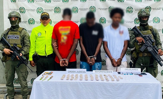 Capturados tres presuntos integrantes de una organización multicrimen en Quibdó 