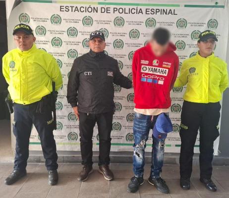 En Tolima, la Policía Nacional logró la captura de 'Pillín' requerido por autoridades de la ciudad de Ibagué