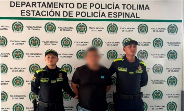 En el Espinal, se logró la captura de un sujeto, solicitado con circular azul de Interpol, por los delitos de hurto calificado y agravado y porte ilegal de armas de fuego