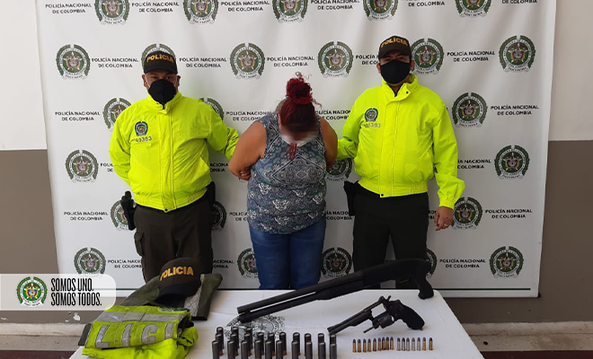 Capturada alias ‘la gorda’ con armas de fuego en el municipio de Bello 