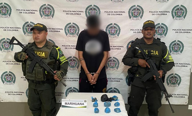 Captura por el delito de tráfico, fabricación y porte de estupefacientes