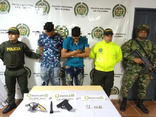 Incautan armas de fuego y captura a dos ciudadanos en Nariño