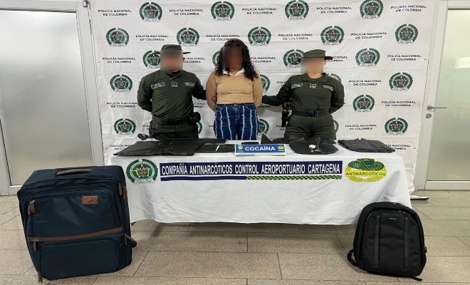 Desmantelamiento de tráfico de estupefacientes en el aeropuerto de la ciudad de Cartagena deja cuatro personas capturadas