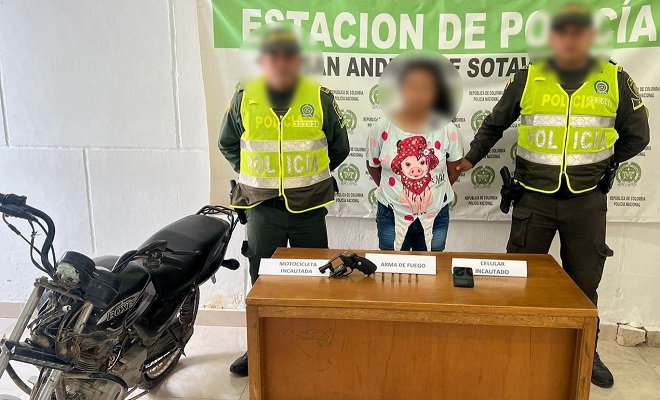 Capturada por porte ilegal de armas de fuego