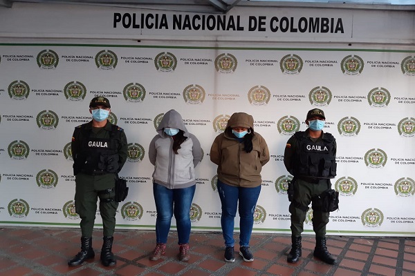 Capturadas por el delito de extorsión en concurso heterogeneo