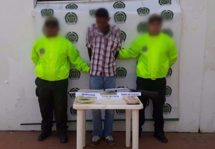 capturado-estupefaciente-SIJIN-porte y trafico-armas de fuego-base de coca-zapayan-magdalena