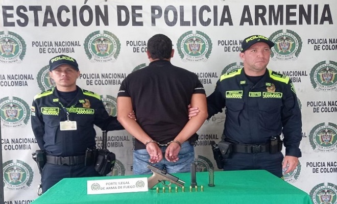 Un hombre fue sorprendido portando un arma ilegal en la capital quindiana