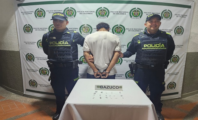 El sujeto y la sustancia ilícita fueron dejados a disposición de la Fiscalía