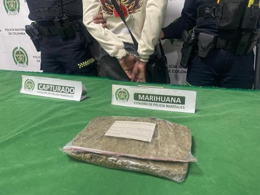 Capturado en Manizales por portar Marihuana