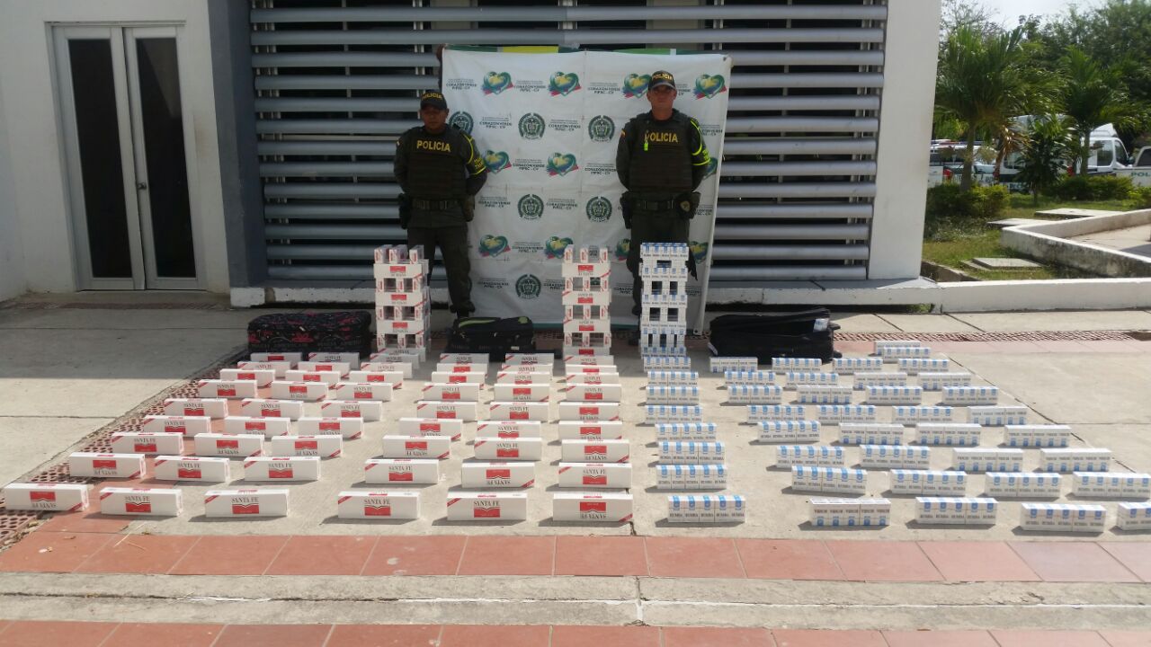 Cigarrilos de contrabando incautados por la Policía.