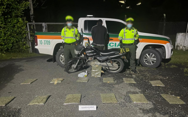 Capturamos un hombre de 27 años con 20 kilos de marihuana