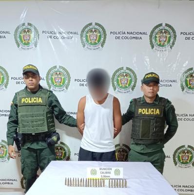 Hombre de 21 años capturado con munición