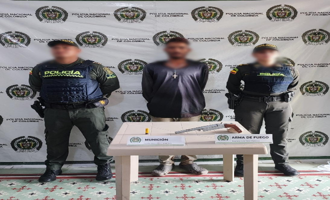 Capturado en Fundación, por el delito de fabricación, tráfico, porte o tenencia de armas de fuego, accesorios, partes o municiones