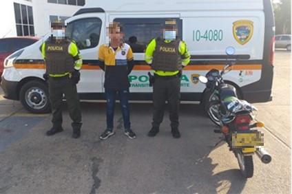 Capturado en flagrancia por hurto y recuperación de motocicleta