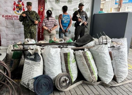 capturados con material forestal