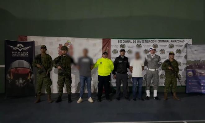 Tres presuntos integrantes del &lsquo;Frente Jhonier Arenas&rsquo; fueron capturados en Amazonas y Putumayo, debilitando la capacidad log&iacute;stica y operativa del grupo criminal.