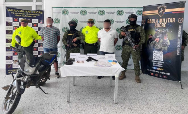 Captura alias Dago, cabecilla principal del GAO Clan del Golfo en Sucre y alias Benjamín cabecilla de zona.