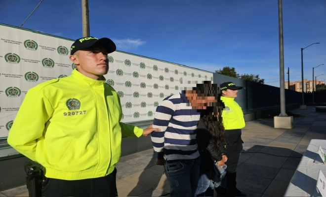 Un hombre y una mujer capturados por presuntamente estar vinculados en atentados en Bogotá