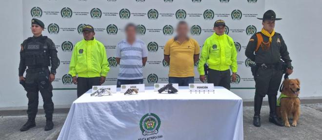 Dos hombres fueron capturados y 3 armas de fuego incautadas en la comuna 11 de Ibagué
